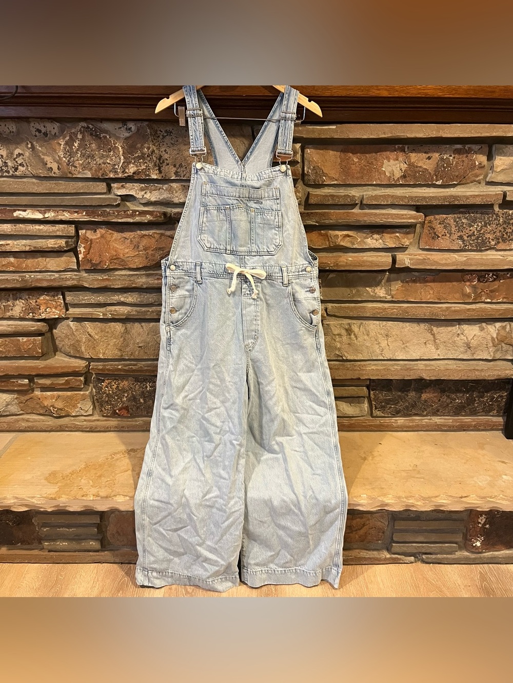 GAP Light Blue Denim Wide-Leg Overalls